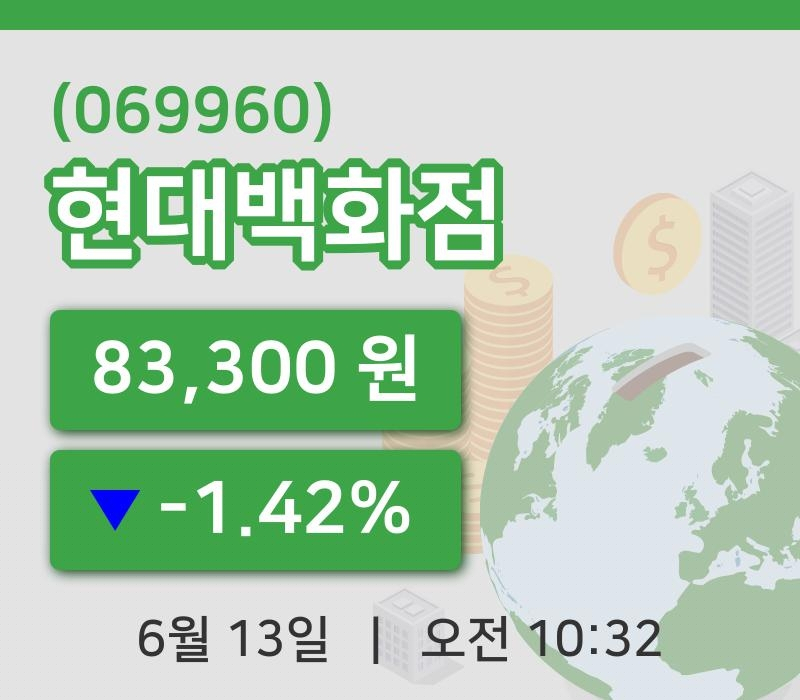 [현대백화점주가] 10시 32분 현재 83,300원