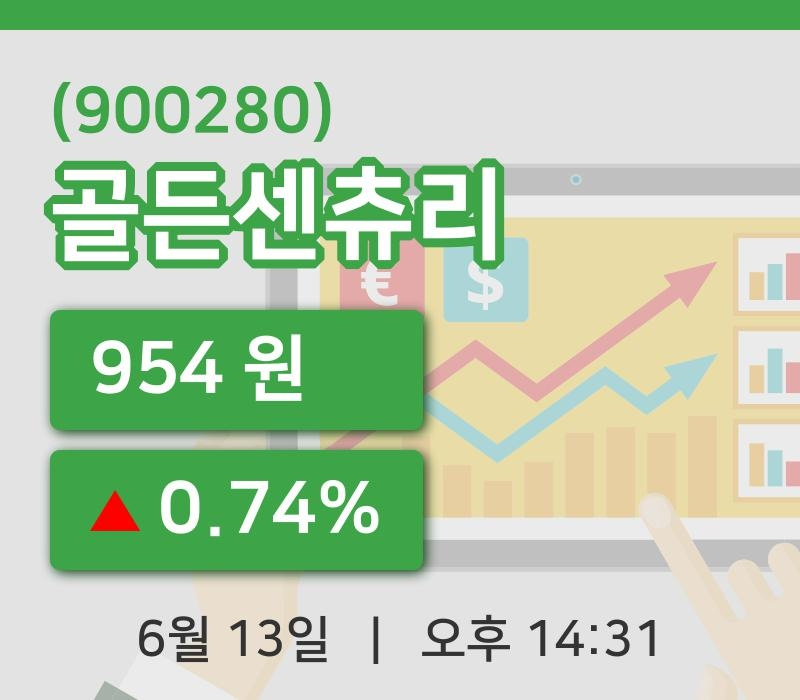 [골든센츄리주가] 13일 이시각 현재  954원