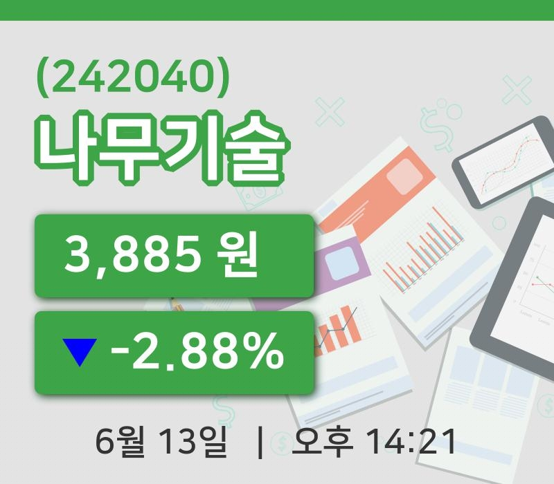 [나무기술주가] 13일 14시 21분 현재 3,885원