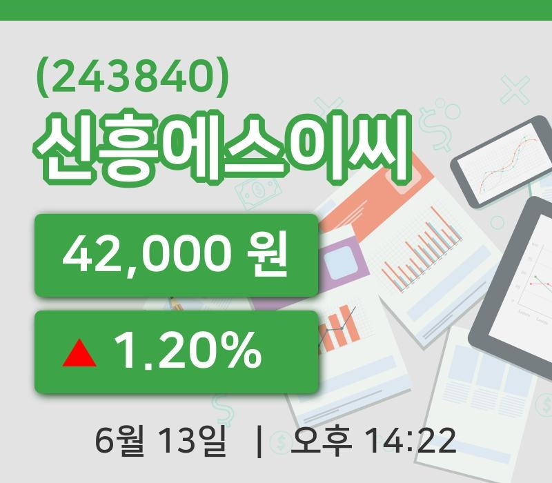 [신흥에스이씨주가] 13일 14시 22분 현재 42,000원
