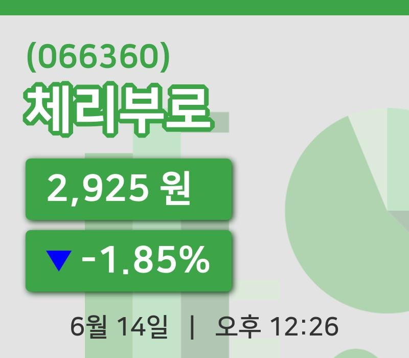 [체리부로주가] 14일 이시각 현재  2,925원