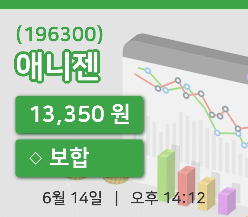 [애니젠주가] 14일 14시 12분 현재 13,350원