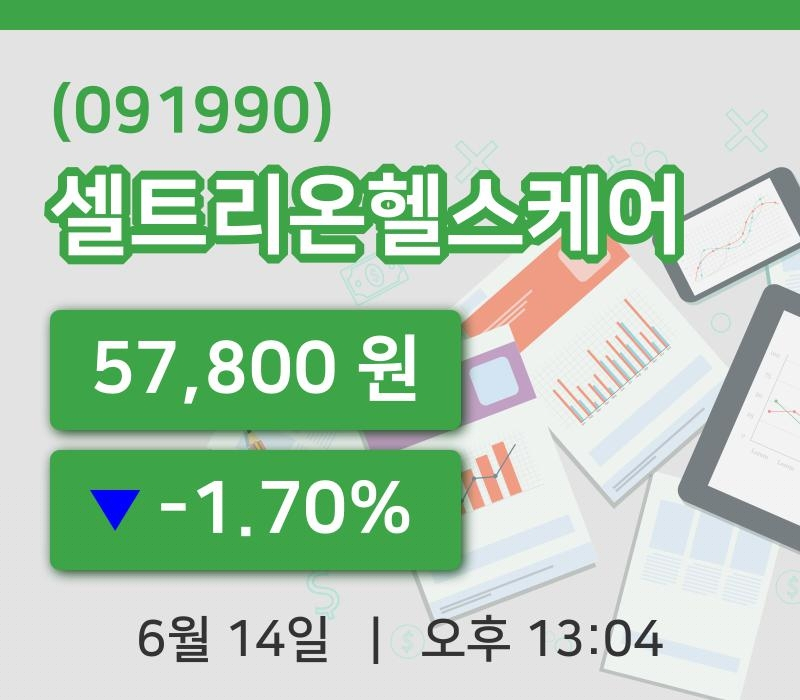 [셀트리온헬스케어주가] 14일 13시 04분 현재 57,800원