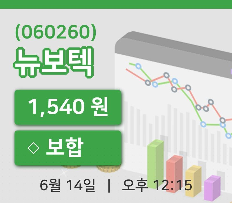 [뉴보텍주가] 14일 이시각 현재  1,540원