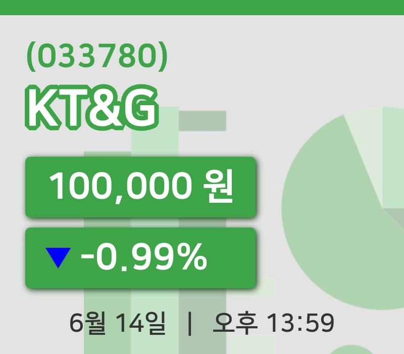 [KT&G주가] 13시 59분 현재 100,000원