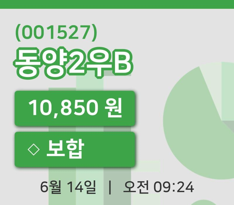 [동양2우B주가] 14일 이시각 현재  10,850원