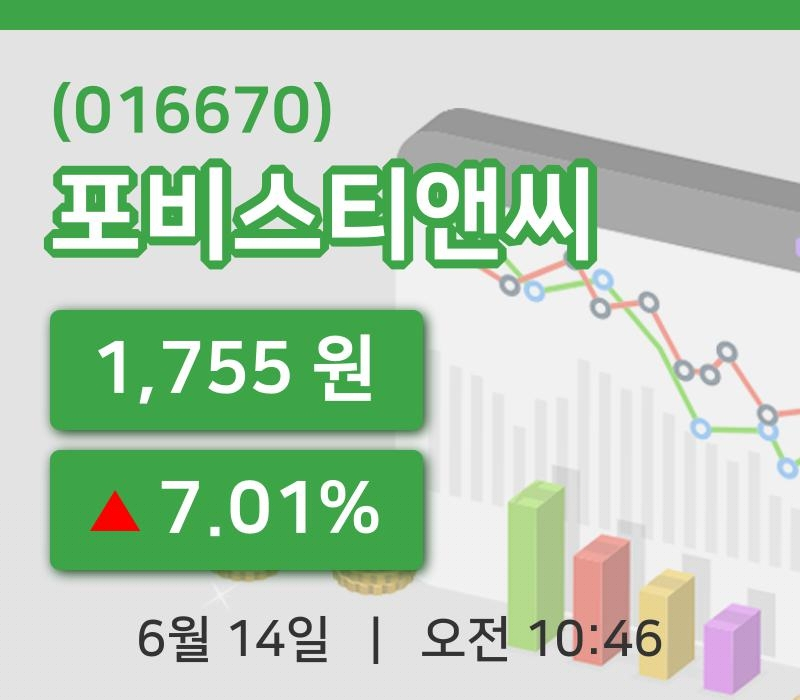 [포비스티앤씨주가] 14일 10시 46분 현재 1,755원