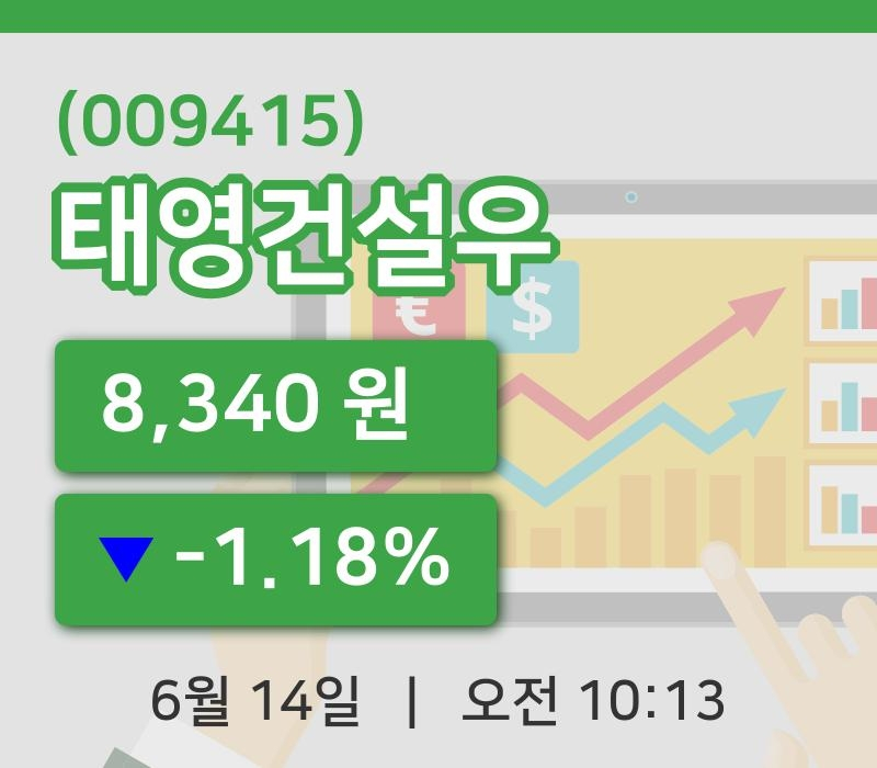 [태영건설우주가] 14일 이시각 현재  8,340원
