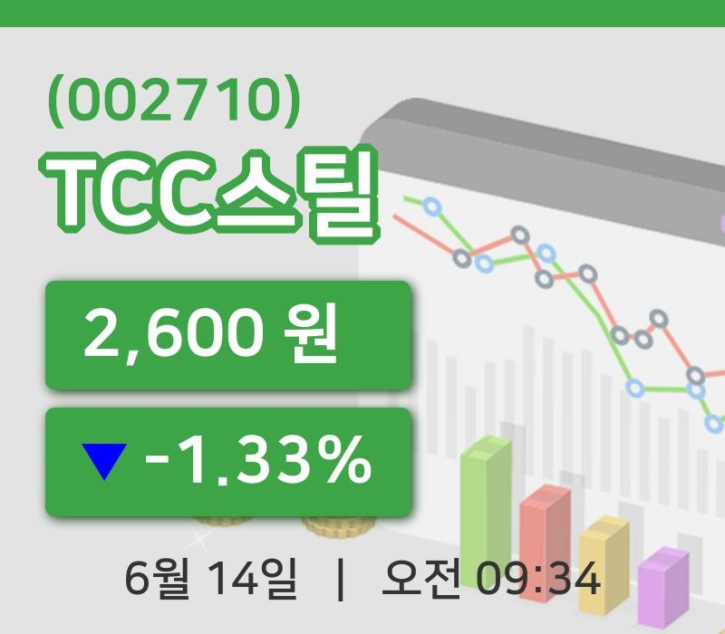 [TCC스틸주가] 14일 9시 34분 현재 2,600원