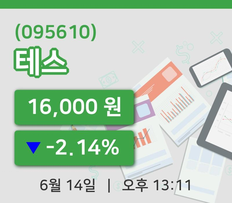 [테스주가] 13시 11분 현재 16,000원
