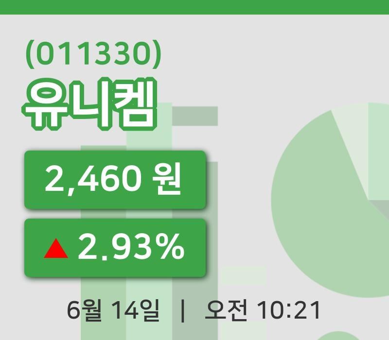 [유니켐주가] 10시 21분 현재 2,460원