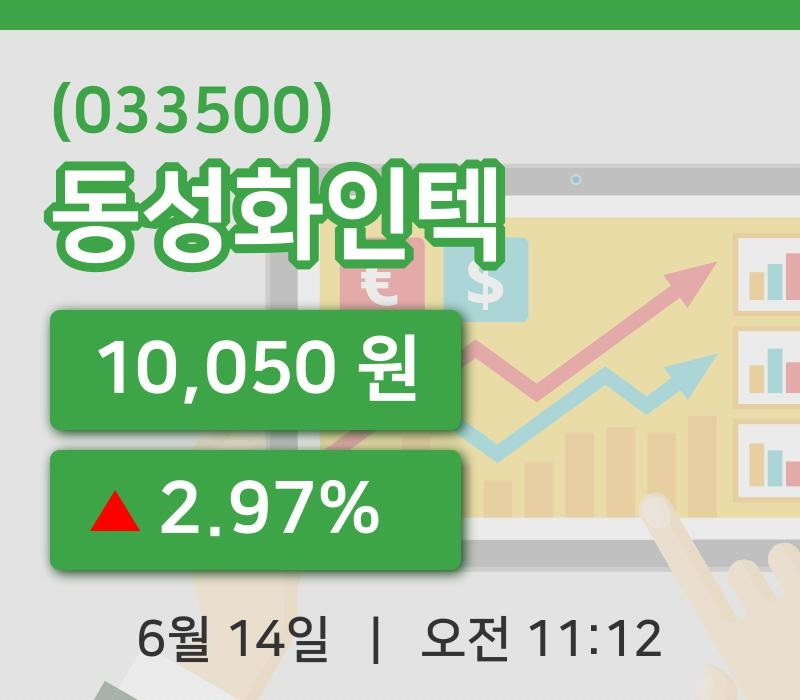 [동성화인텍주가] 14일 11시 12분 현재 10,050원