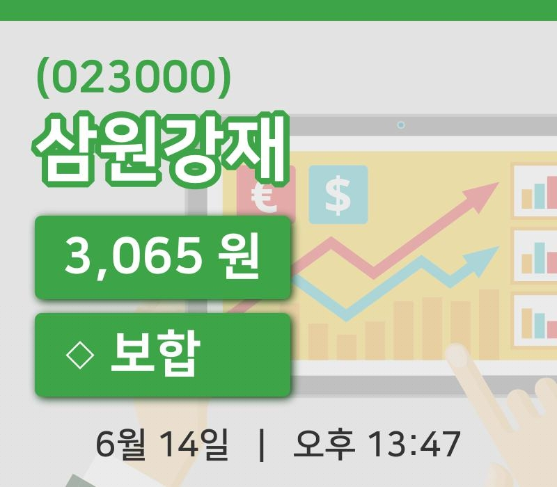 [삼원강재주가] 14일 13시 47분 현재 3,065원