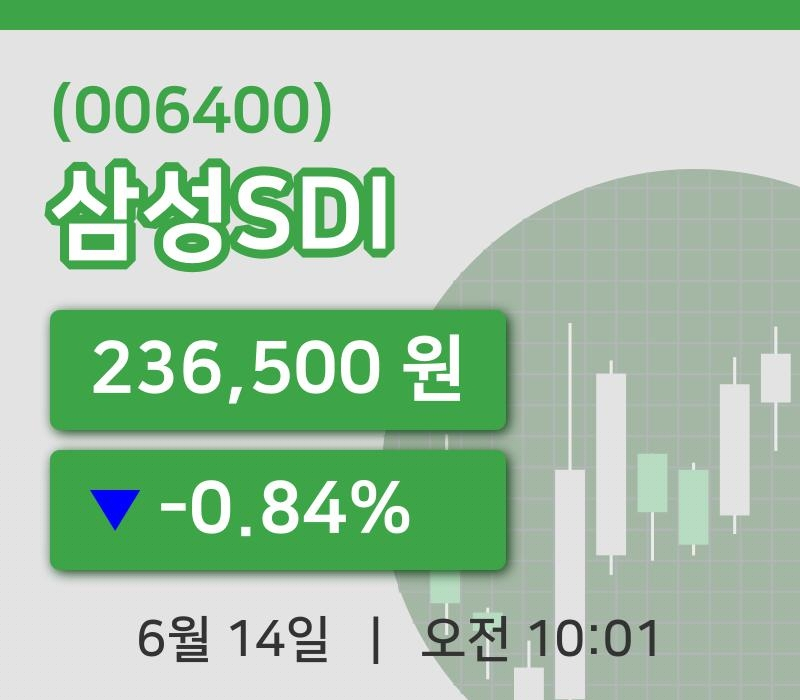 [삼성SDI주가] 14일 10시 01분 현재 236,500원