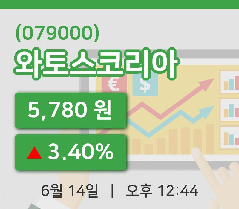[와토스코리아주가] 12시 44분 현재 5,780원