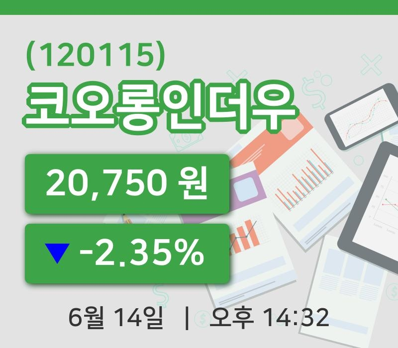 [코오롱인더우주가] 14일 14시 32분 현재 20,750원