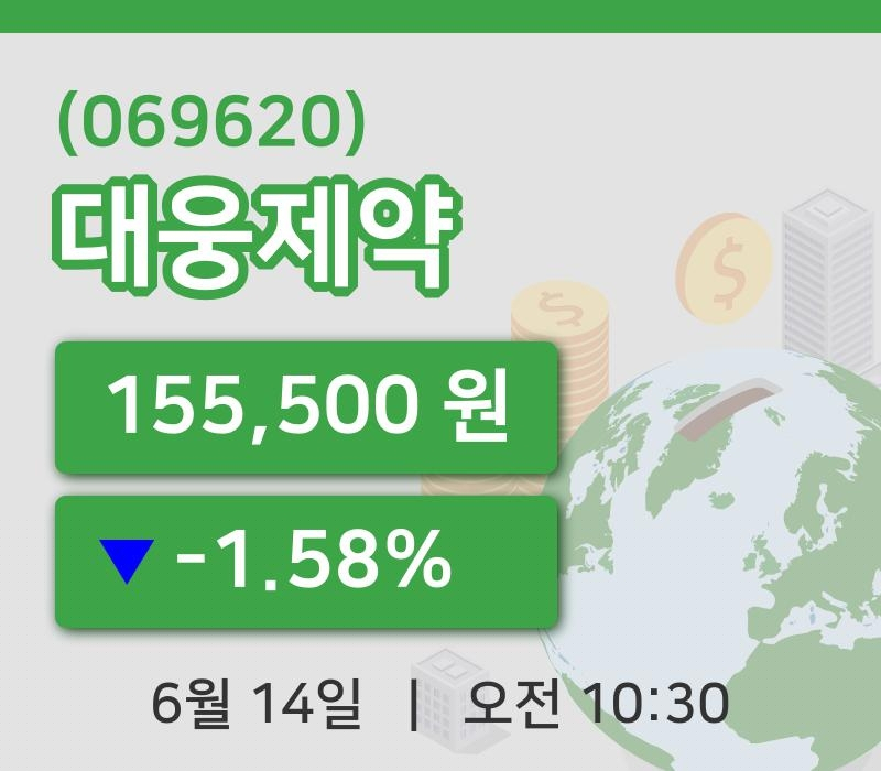 [대웅제약주가] 14일 이시각 현재  155,500원