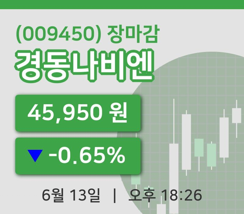 코스피정리경동나비엔 13일 45,950원 마감주식차트복습하기