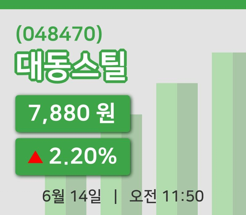 [대동스틸주가] 14일 이시각 현재  7,880원