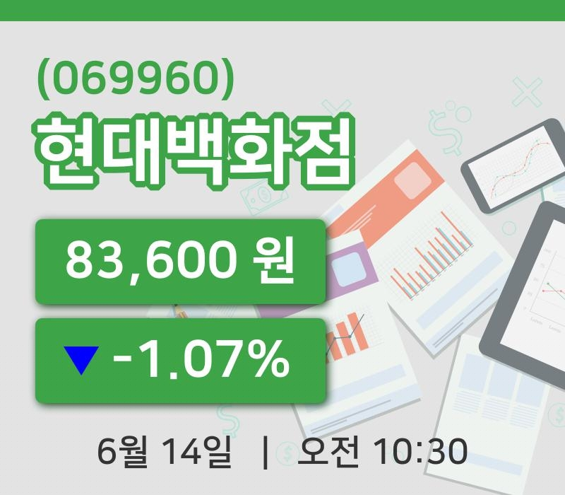 [현대백화점주가] 10시 30분 현재 83,600원