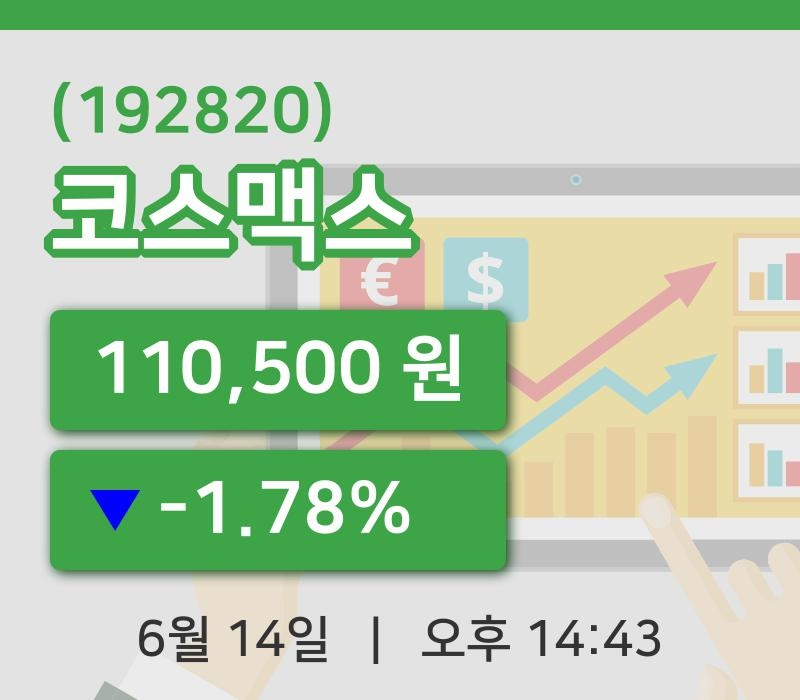 [코스맥스주가] 14일 이시각 현재  110,500원