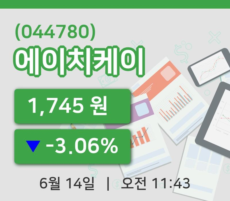 [에이치케이주가] 14일 11시 43분 현재 1,745원