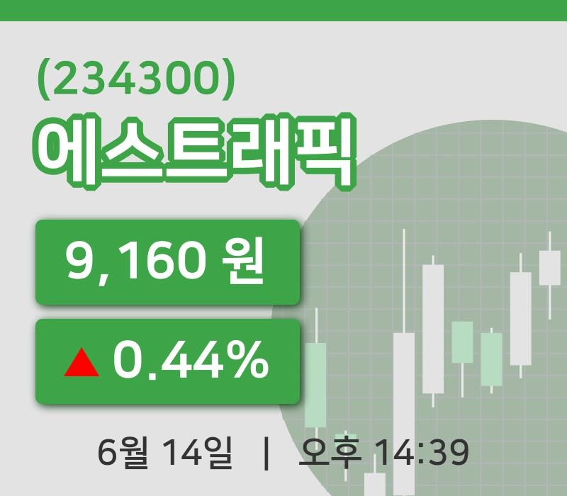 [에스트래픽주가] 14시 39분 현재 9,160원