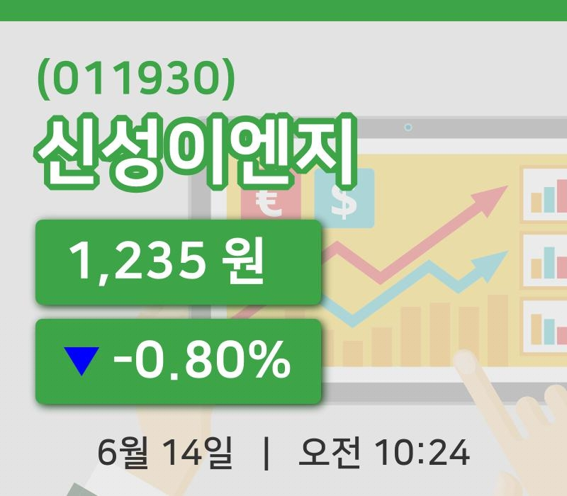 [신성이엔지주가] 14일 이시각 현재  1,235원