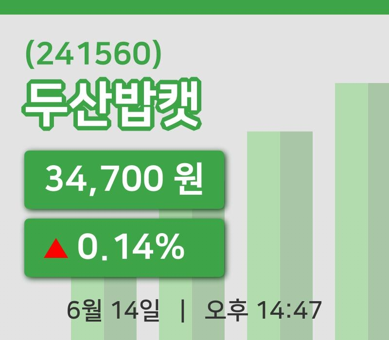 [두산밥캣주가] 14시 47분 현재 34,700원