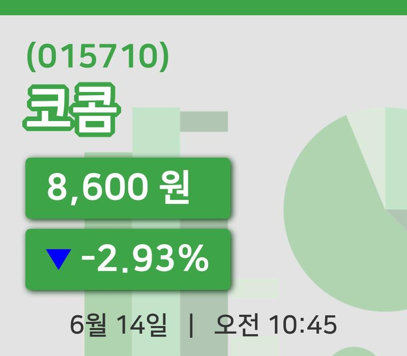 [코콤주가] 14일 이시각 현재  8,600원