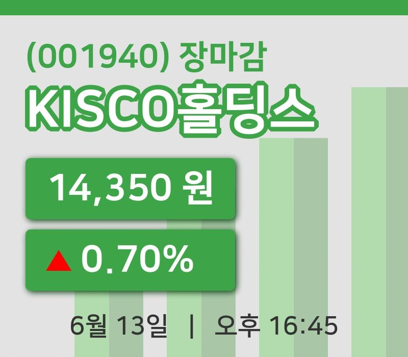 국내주식마감KISCO홀딩스 13일 14,350원 장종료주식차트복습 및 분석