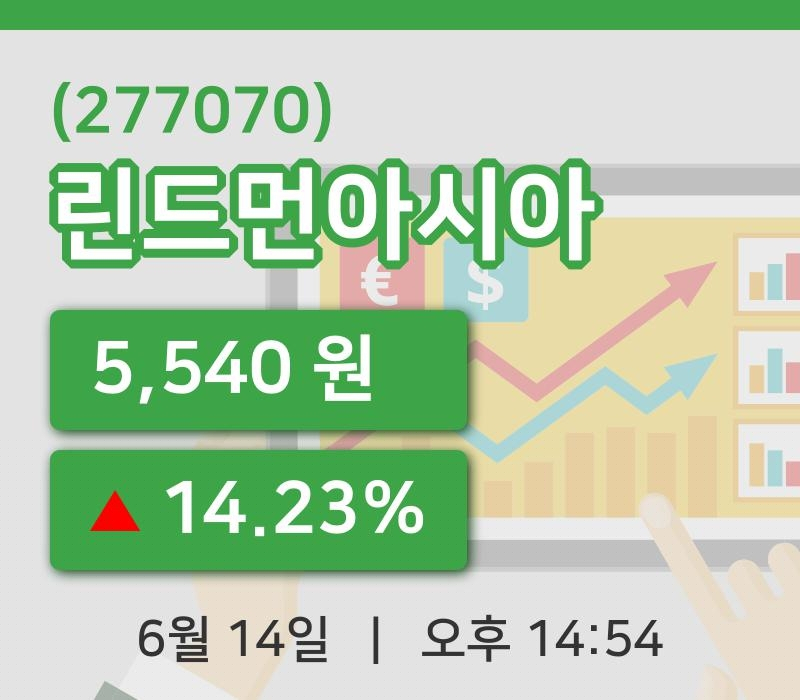 [린드먼아시아주가] 14시 54분 현재 5,540원