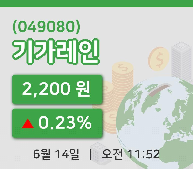 [기가레인주가] 14일 이시각 현재  2,200원