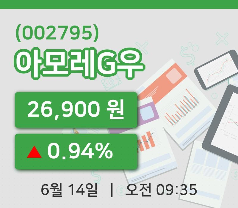 [아모레G우주가] 9시 35분 현재 26,900원