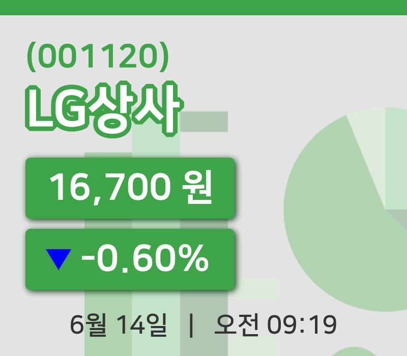 [LG상사주가] 14일 9시 19분 현재 16,700원
