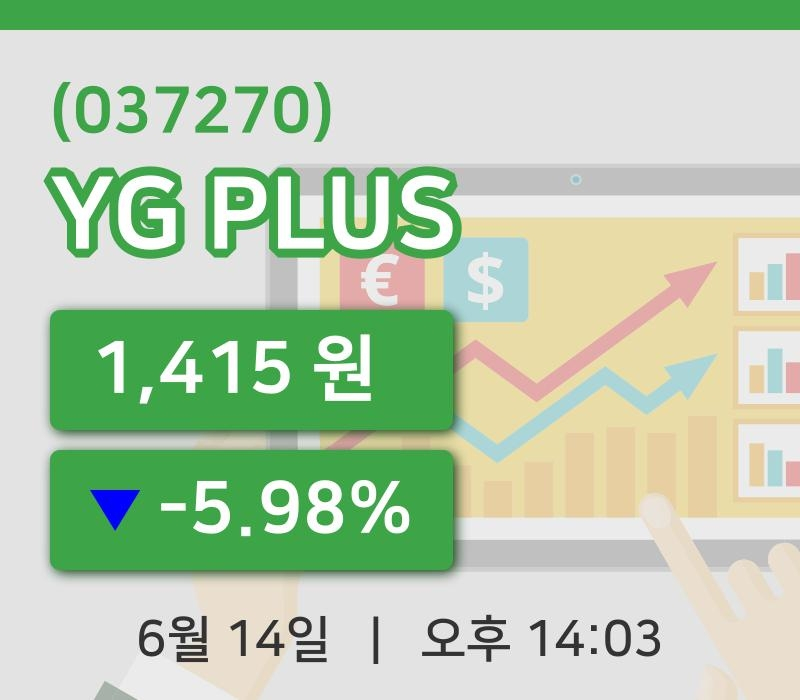 [YG PLUS주가] 14시 03분 현재 1,415원