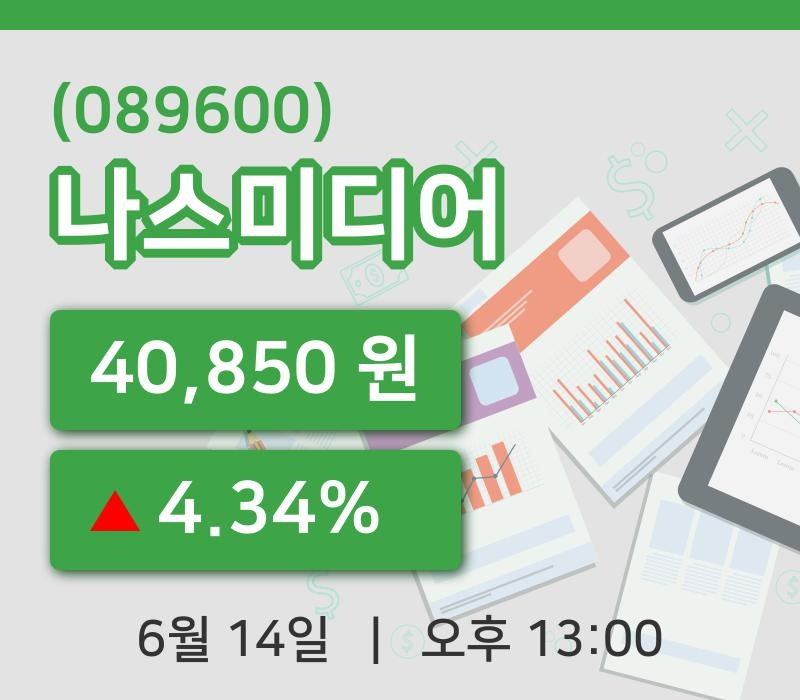 [나스미디어주가] 14일 이시각 현재  40,850원