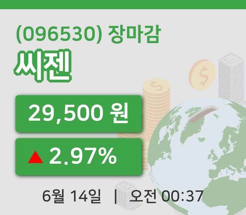 국내증시마감씨젠 14일 29,500원 장마감그래프종합