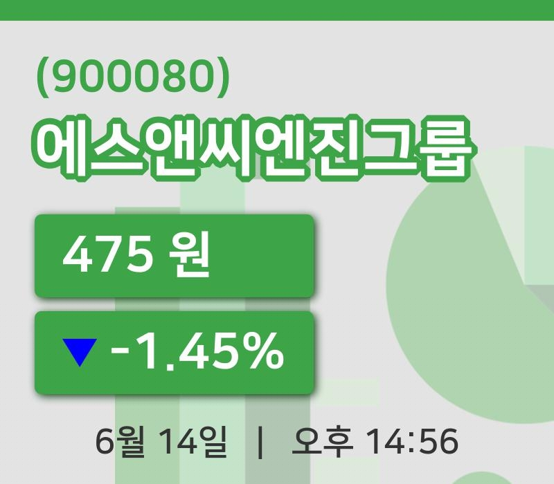 [에스앤씨엔진그룹주가] 14시 56분 현재 475원