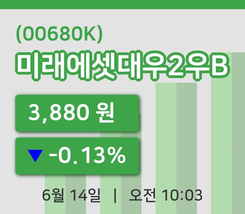 [미래에셋대우2우B주가] 10시 03분 현재 3,880원