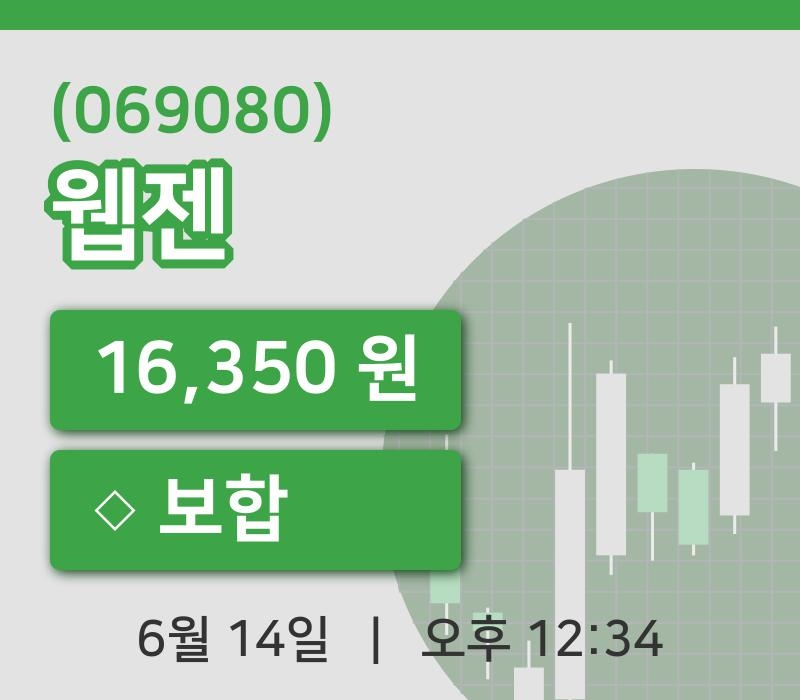 [웹젠주가] 12시 34분 현재 16,350원