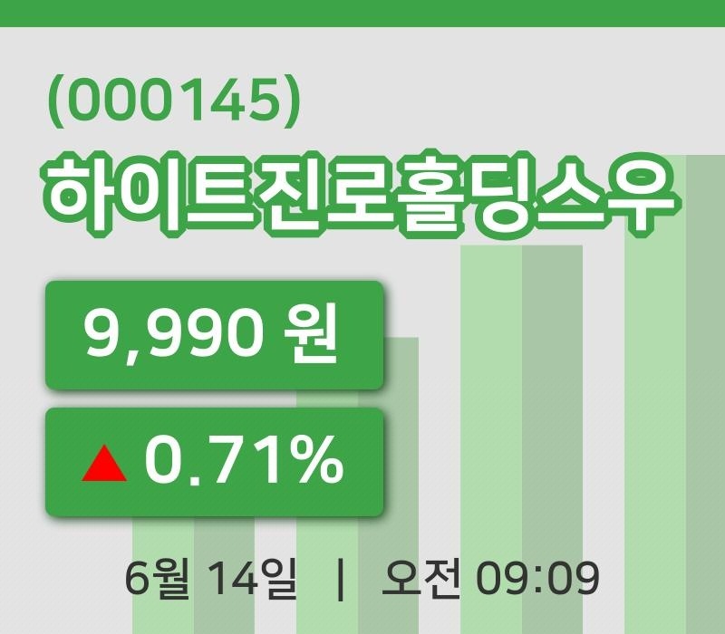 [하이트진로홀딩스우주가] 9시 09분 현재 9,990원