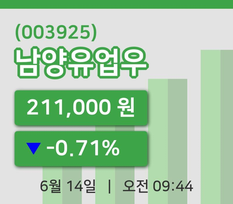 [남양유업우주가] 14일 이시각 현재  211,000원