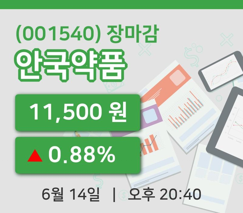 국내주식마감안국약품 14일 11,500원 장 마쳐그래프복습하기