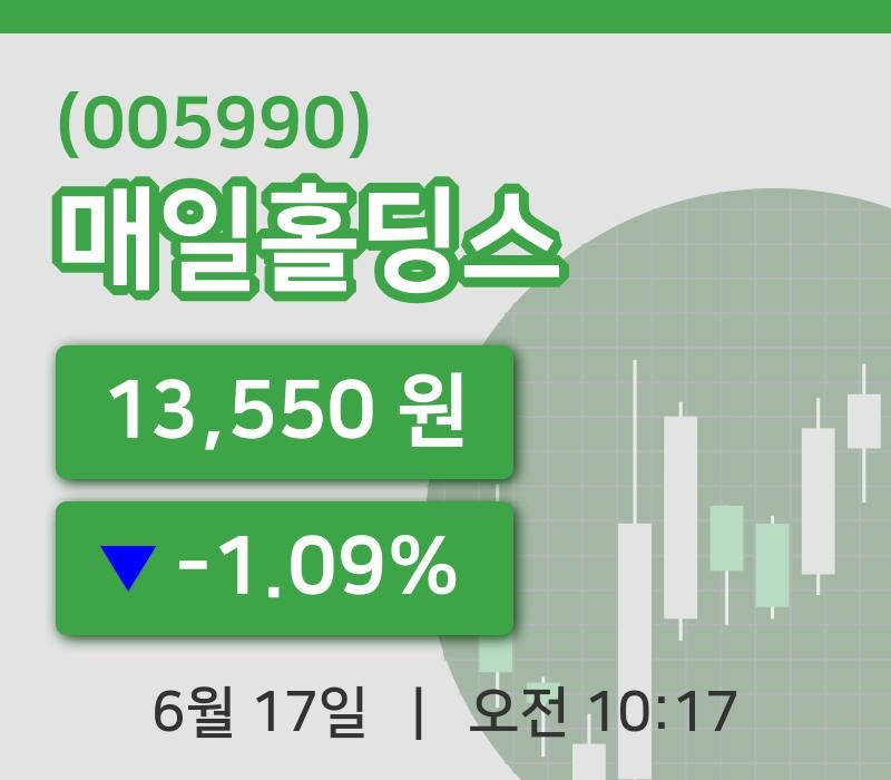 [매일홀딩스주가] 17일 이시각 현재  13,550원