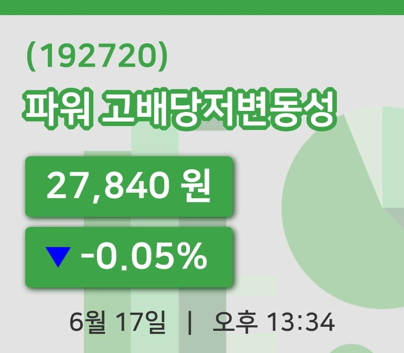 [파워 고배당저변동성주가] 17일 13시 34분 현재 27,840원
