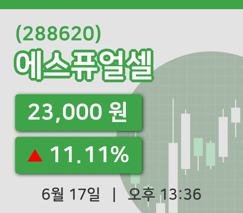[에스퓨얼셀주가] 17일 이시각 현재  23,000원