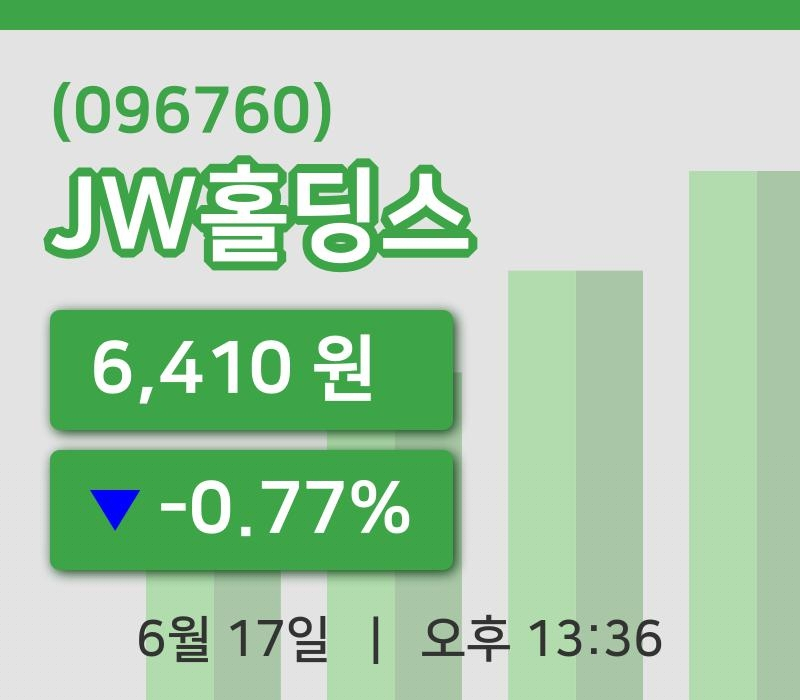 [JW홀딩스주가] 17일 이시각 현재  6,410원