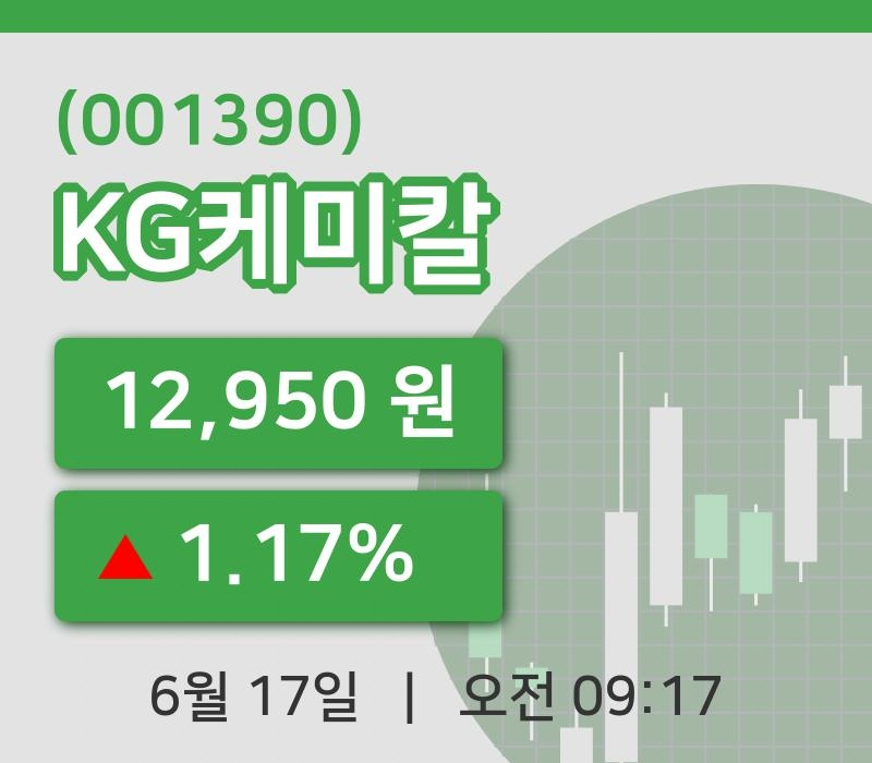 [KG케미칼주가] 17일 9시 17분 현재 12,950원