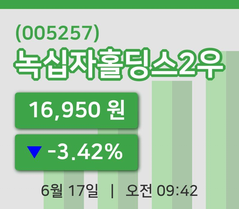 [녹십자홀딩스2우주가] 17일 이시각 현재  16,950원